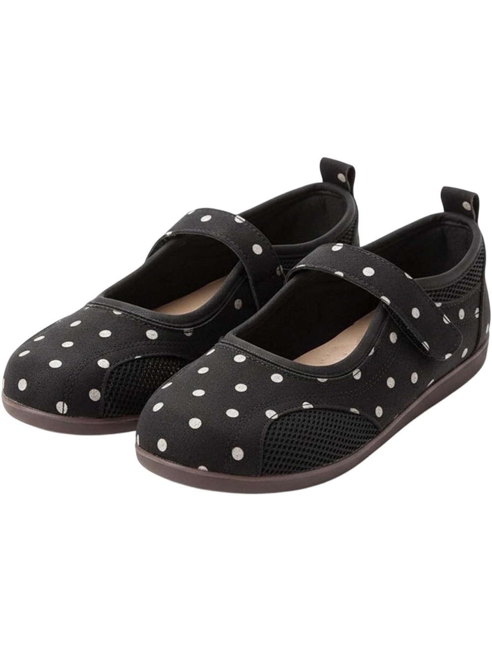 Women’s Brown Polka Dot Mary Jane Shoes with Strap